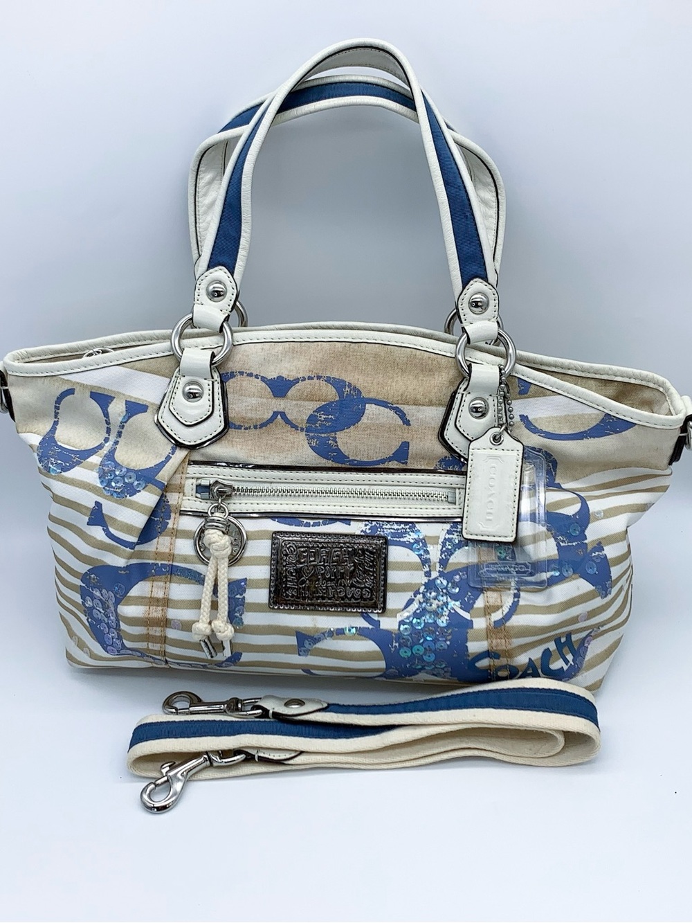 Coach Poppy Nautical Rocker Satchel Bag